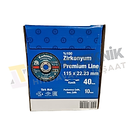 Karbosan 115 x 22.23 mm Premium Line Zirkonyum 40 Kum (10'lu Kutu)